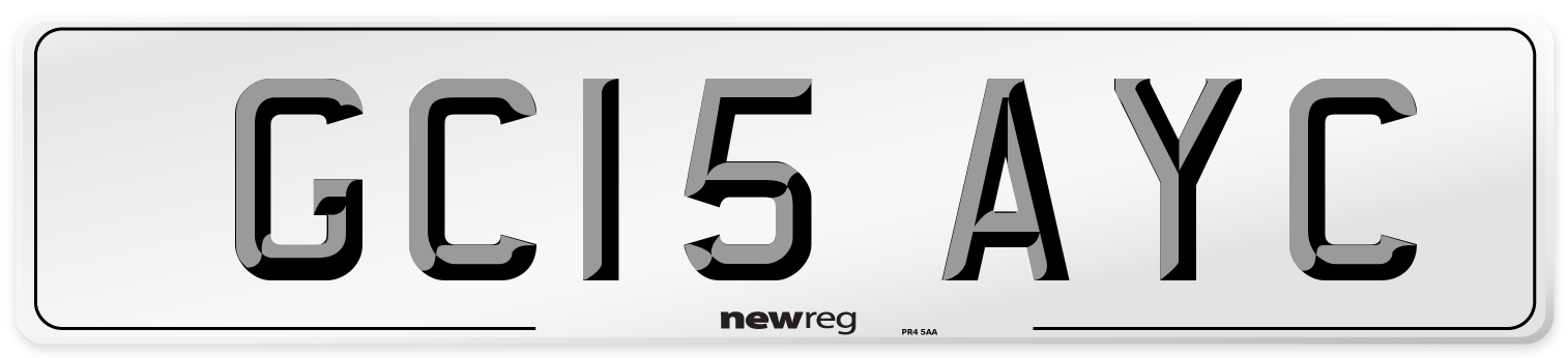 GC15 AYC Number Plate from New Reg